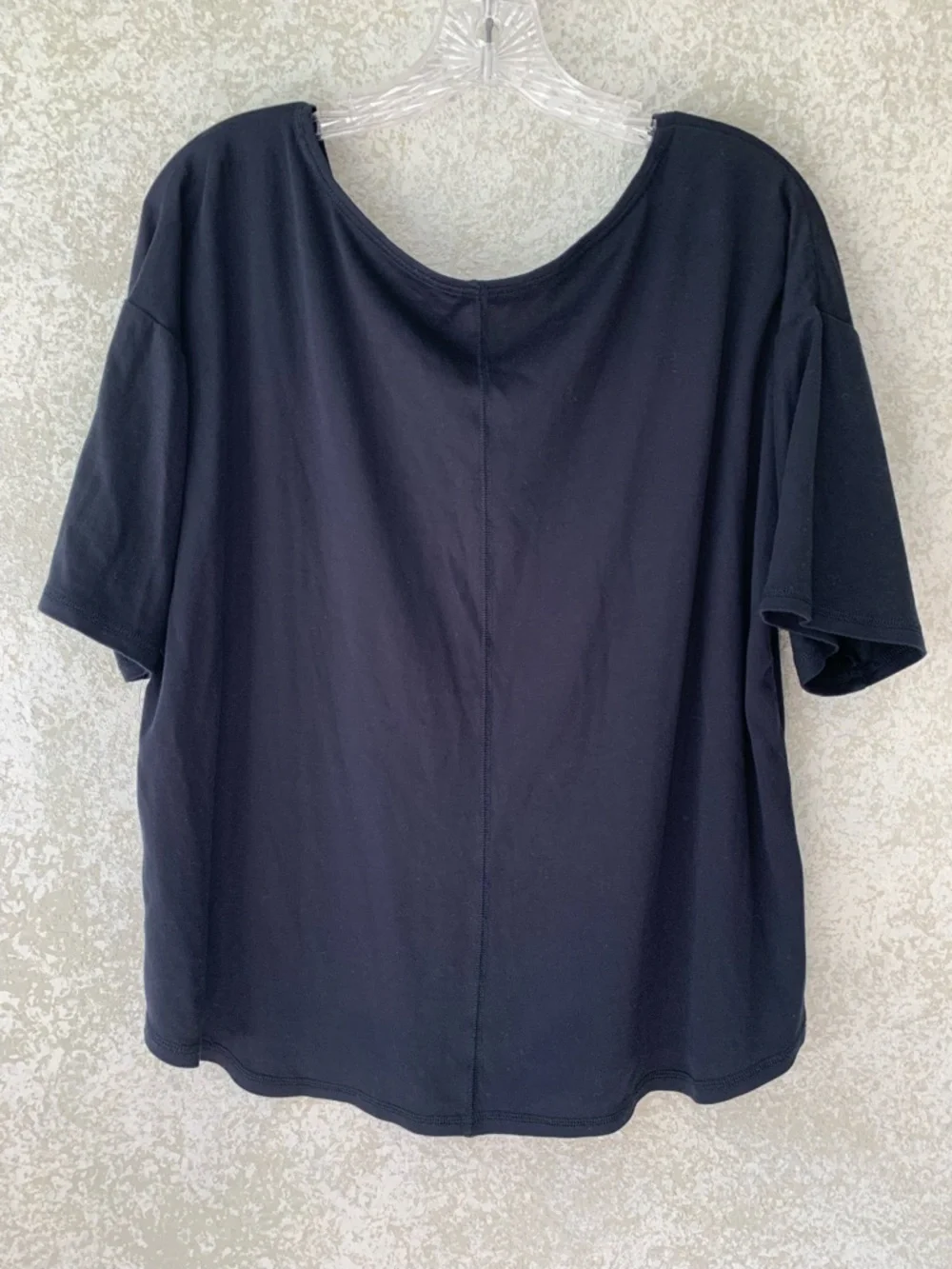 Lands' End Black Relaxed Short Sleeve Scoop Neck Tee 1X